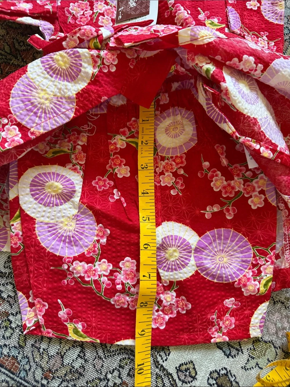 Red Girls' Floral Kimono Dress with Umbrella Motif 2t summer outfit ❤️